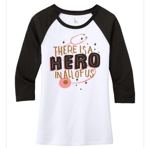 There Is A Hero In All Of Us Nurses Doctors Women's Tri-Blend 3/4-Sleeve Raglan Shirt