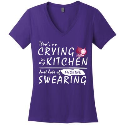 There Is No Crying In My Kitchen Women's V-Neck T-Shirt