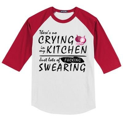 There Is No Crying In My Kitchen Kids Colorblock Raglan Jersey