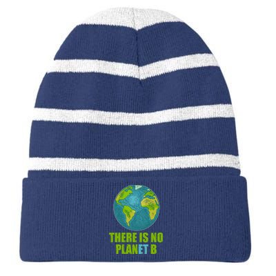 There is No Plan B Celebrate Earth Day Striped Beanie with Solid Band