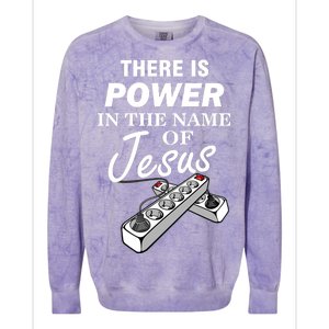 There Is Power In The Name of Jesus Colorblast Crewneck Sweatshirt