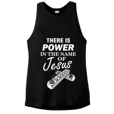 There Is Power In The Name of Jesus Ladies PosiCharge Tri-Blend Wicking Tank