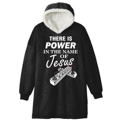 There Is Power In The Name of Jesus Hooded Wearable Blanket