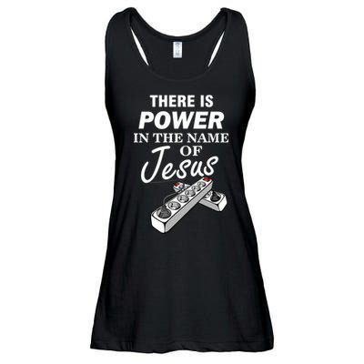 There Is Power In The Name of Jesus Ladies Essential Flowy Tank