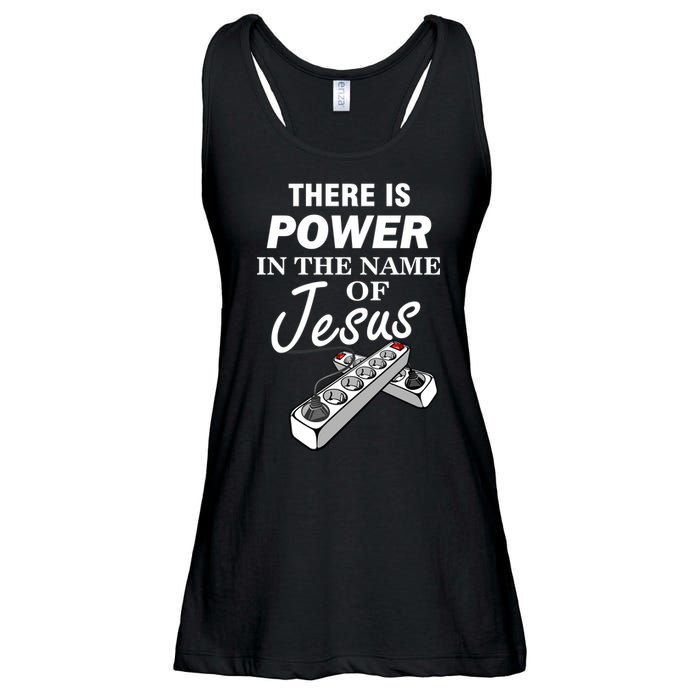 There Is Power In The Name of Jesus Ladies Essential Flowy Tank