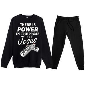 There Is Power In The Name of Jesus Premium Crewneck Sweatsuit Set