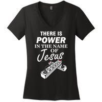 There Is Power In The Name of Jesus Women's V-Neck T-Shirt