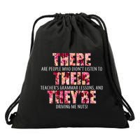 There Their They're Grammar Lessons Drawstring Bag