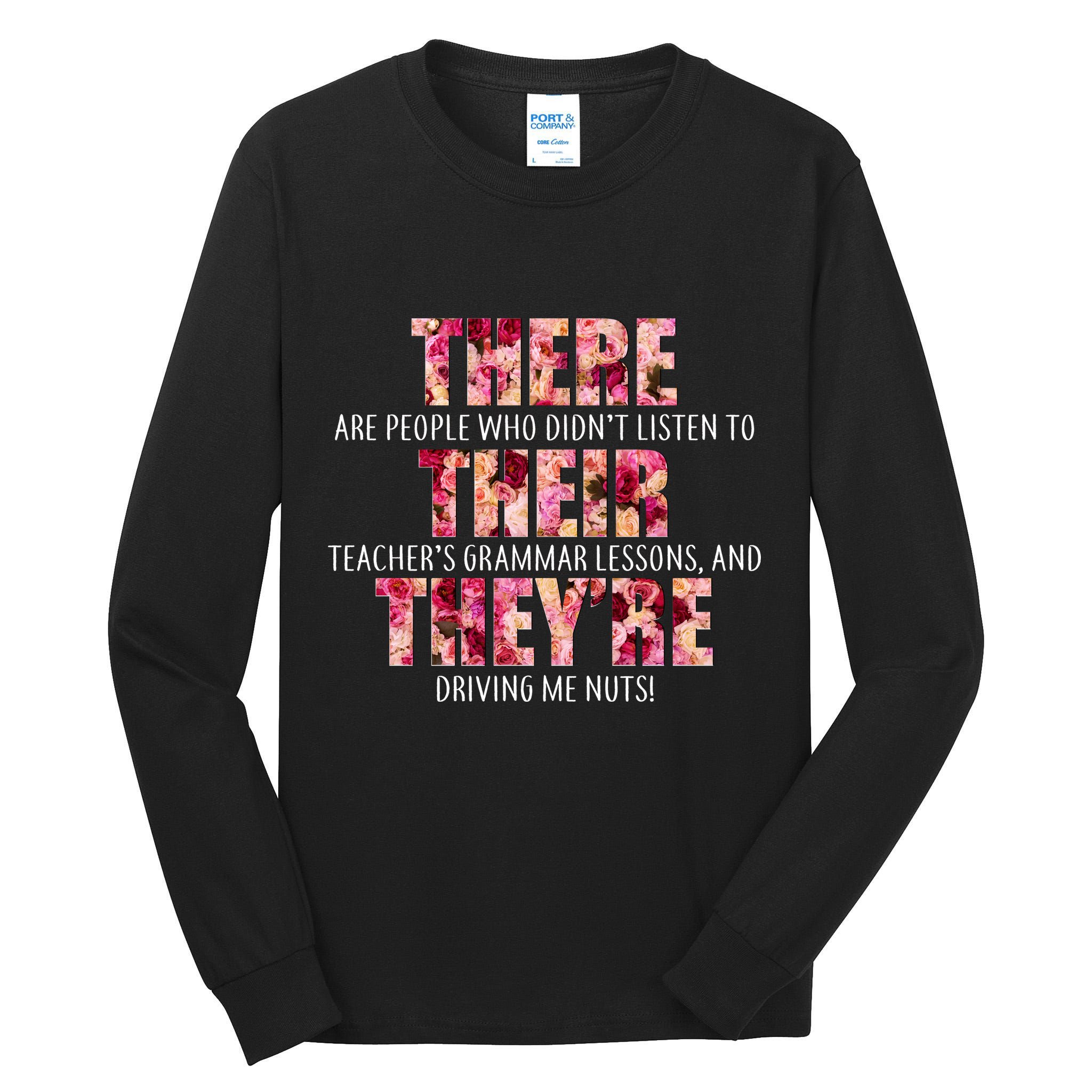 There Their They're Grammar Lessons Tall Long Sleeve T-Shirt