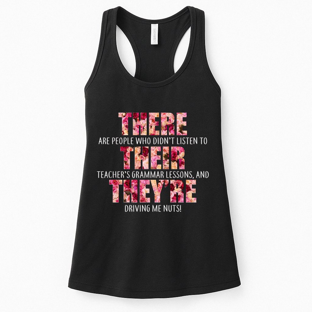 There Their They're Grammar Lessons Womens Tank Top