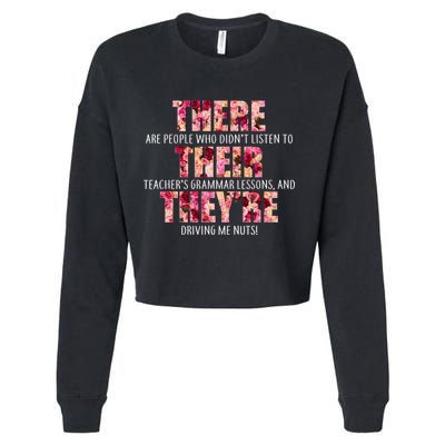 There Their They're Grammar Lessons Cropped Pullover Crew