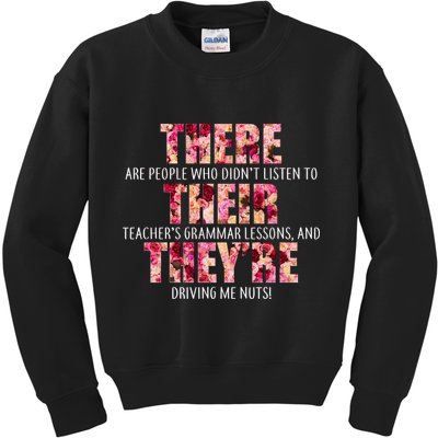 There Their They're Grammar Lessons Kids Sweatshirt