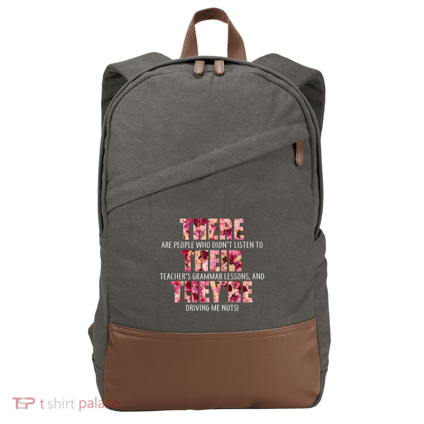 There Their They're Grammar Lessons Cotton Canvas Backpack