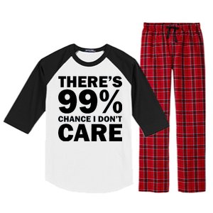 There's 99 Percent Chance I Don't Care Raglan Sleeve Pajama Set