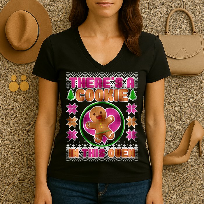 There's A Cookie In This Oven Women's V-Neck T-Shirt