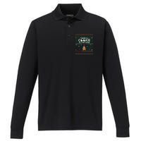 There's A Cookie In This Oven Ugly Christmas Sweater Performance Long Sleeve Polo