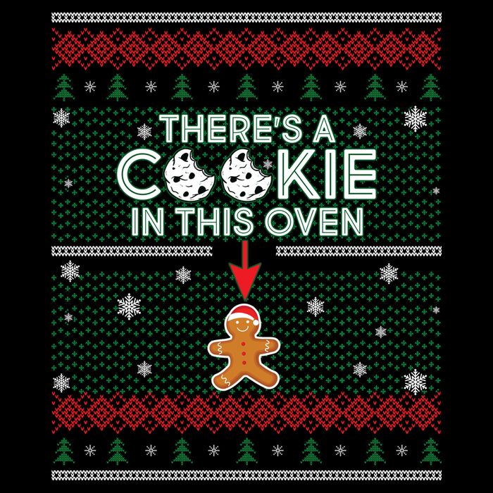 There's A Cookie In This Oven Ugly Christmas Sweater Drawstring Bag