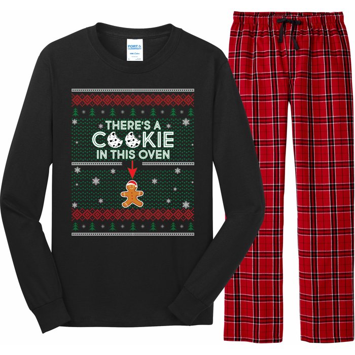 There's A Cookie In This Oven Ugly Christmas Sweater Long Sleeve Pajama Set