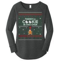 There's A Cookie In This Oven Ugly Christmas Sweater Women's Perfect Tri Tunic Long Sleeve Shirt