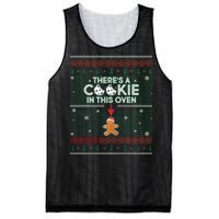 There's A Cookie In This Oven Ugly Christmas Sweater Mesh Reversible Basketball Jersey Tank