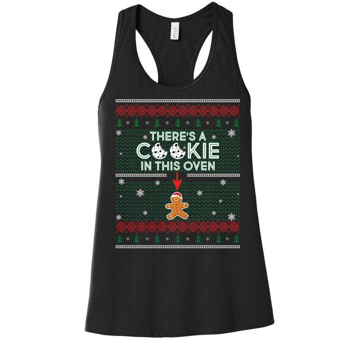 There's A Cookie In This Oven Ugly Christmas Sweater Women's Racerback Tank