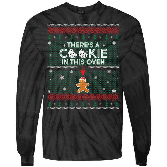 There's A Cookie In This Oven Ugly Christmas Sweater Tie-Dye Long Sleeve Shirt