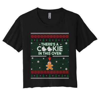 There's A Cookie In This Oven Ugly Christmas Sweater Crop Top