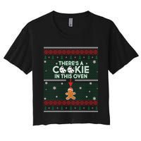 There's A Cookie In This Oven Ugly Christmas Sweater Crop Top