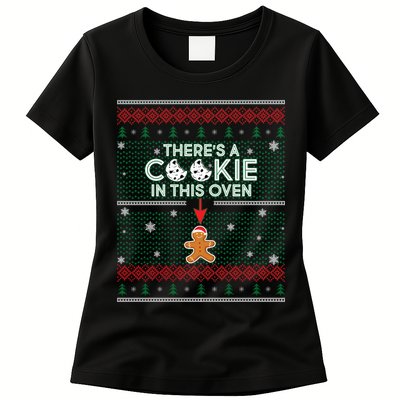 There's A Cookie In This Oven Ugly Christmas Sweater Womens T-Shirt