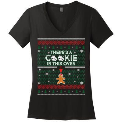 There's A Cookie In This Oven Ugly Christmas Sweater Women's V-Neck T-Shirt