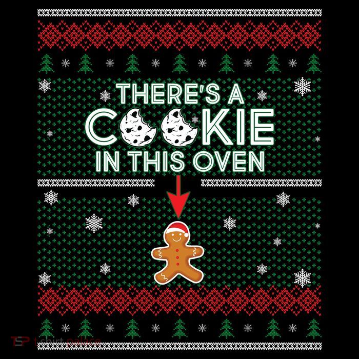 There's A Cookie In This Oven Ugly Christmas Sweater Women's V-Neck T-Shirt