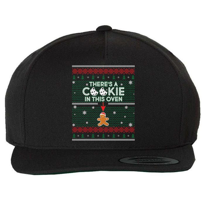 There's A Cookie In This Oven Ugly Christmas Sweater Wool Snapback Cap