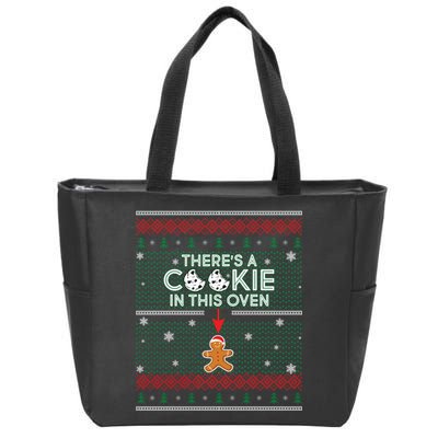 There's A Cookie In This Oven Ugly Christmas Sweater Zip Tote Bag