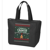 There's A Cookie In This Oven Ugly Christmas Sweater Zip Tote Bag