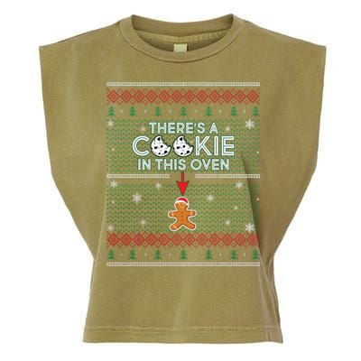 There's A Cookie In This Oven Ugly Christmas Sweater Garment-Dyed Women's Muscle Tee