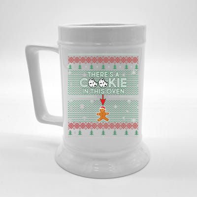 There's A Cookie In This Oven Ugly Christmas Sweater Beer Stein