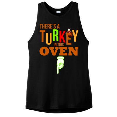 There's A Turkey In This Oven Ladies PosiCharge Tri-Blend Wicking Tank