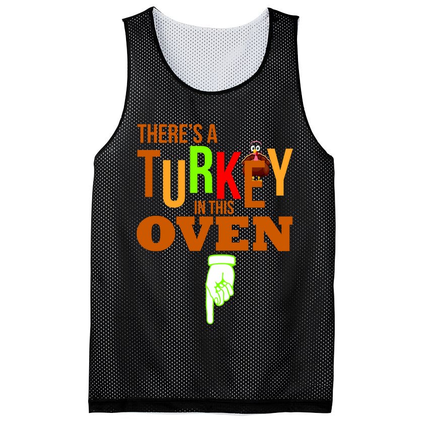 There's A Turkey In This Oven Mesh Reversible Basketball Jersey Tank