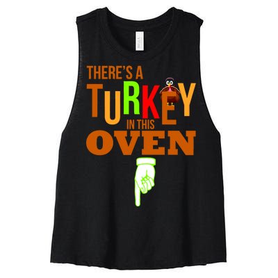 There's A Turkey In This Oven Women's Racerback Cropped Tank