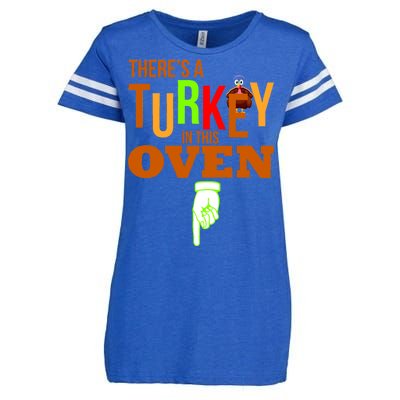 There's A Turkey In This Oven Enza Ladies Jersey Football T-Shirt