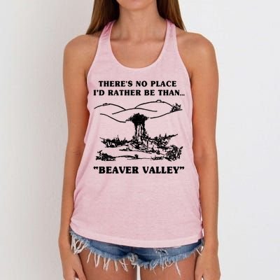 There's No Place I'd Rather Be Than Beaver Valley Women's Knotted Racerback Tank