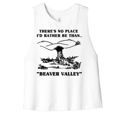 There's No Place I'd Rather Be Than Beaver Valley Women's Racerback Cropped Tank