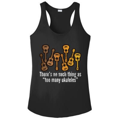 There's No Such Things As To Many Ukuleles Ladies PosiCharge Competitor Racerback Tank