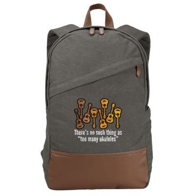 There's No Such Things As To Many Ukuleles Cotton Canvas Backpack