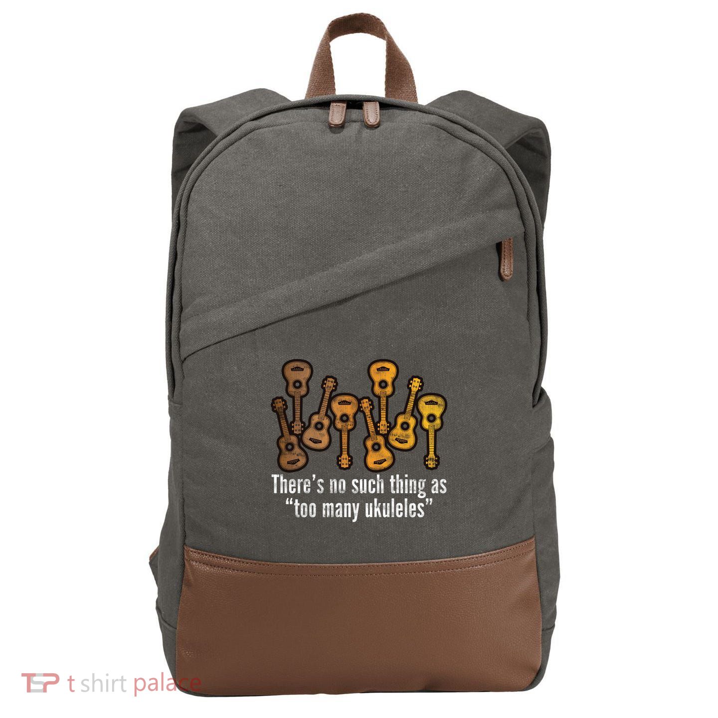 There's No Such Things As To Many Ukuleles Cotton Canvas Backpack