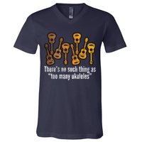 There's No Such Things As To Many Ukuleles V-Neck T-Shirt