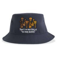 There's No Such Things As To Many Ukuleles Sustainable Bucket Hat