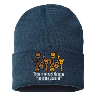 There's No Such Things As To Many Ukuleles Sustainable Knit Beanie