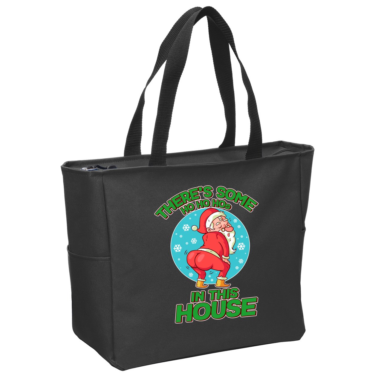 There's Some Ho Ho Hos In This House Twerking Santa Zip Tote Bag