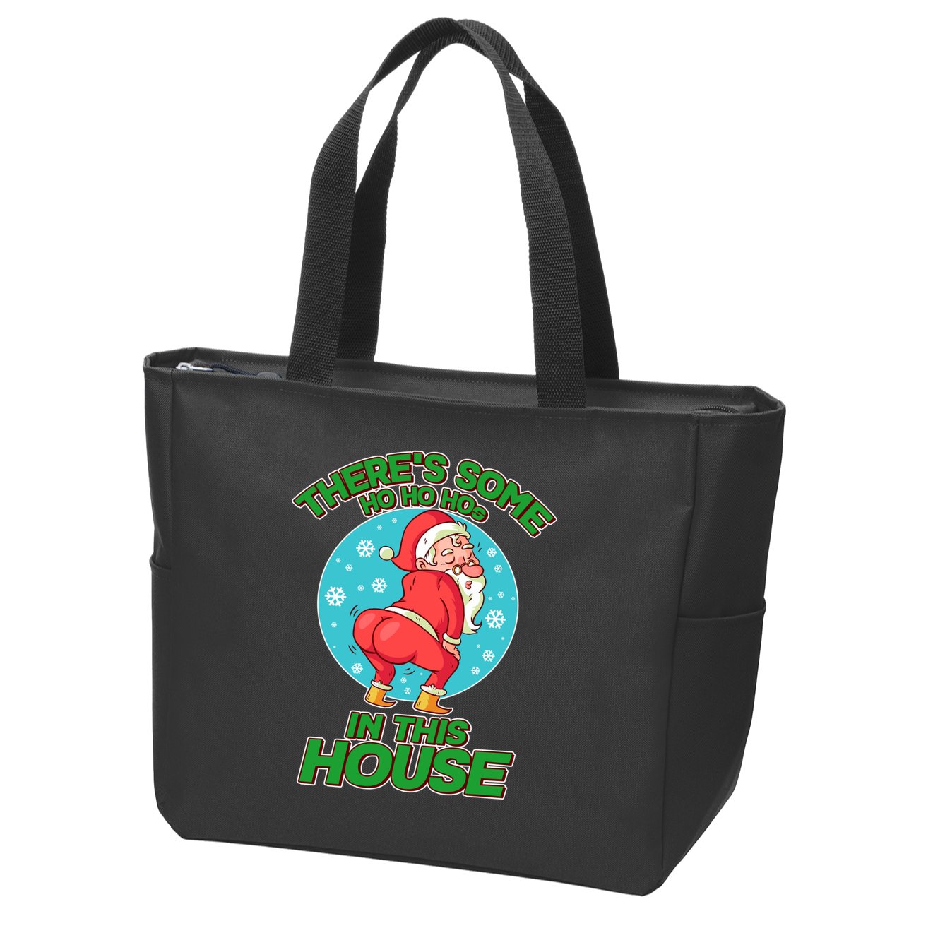 There's Some Ho Ho Hos In This House Twerking Santa Zip Tote Bag